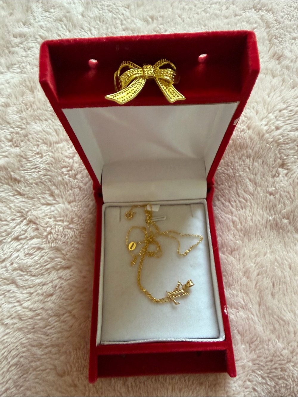 18K Solid Yellow Gold Pendant Necklace - Women Jewelry